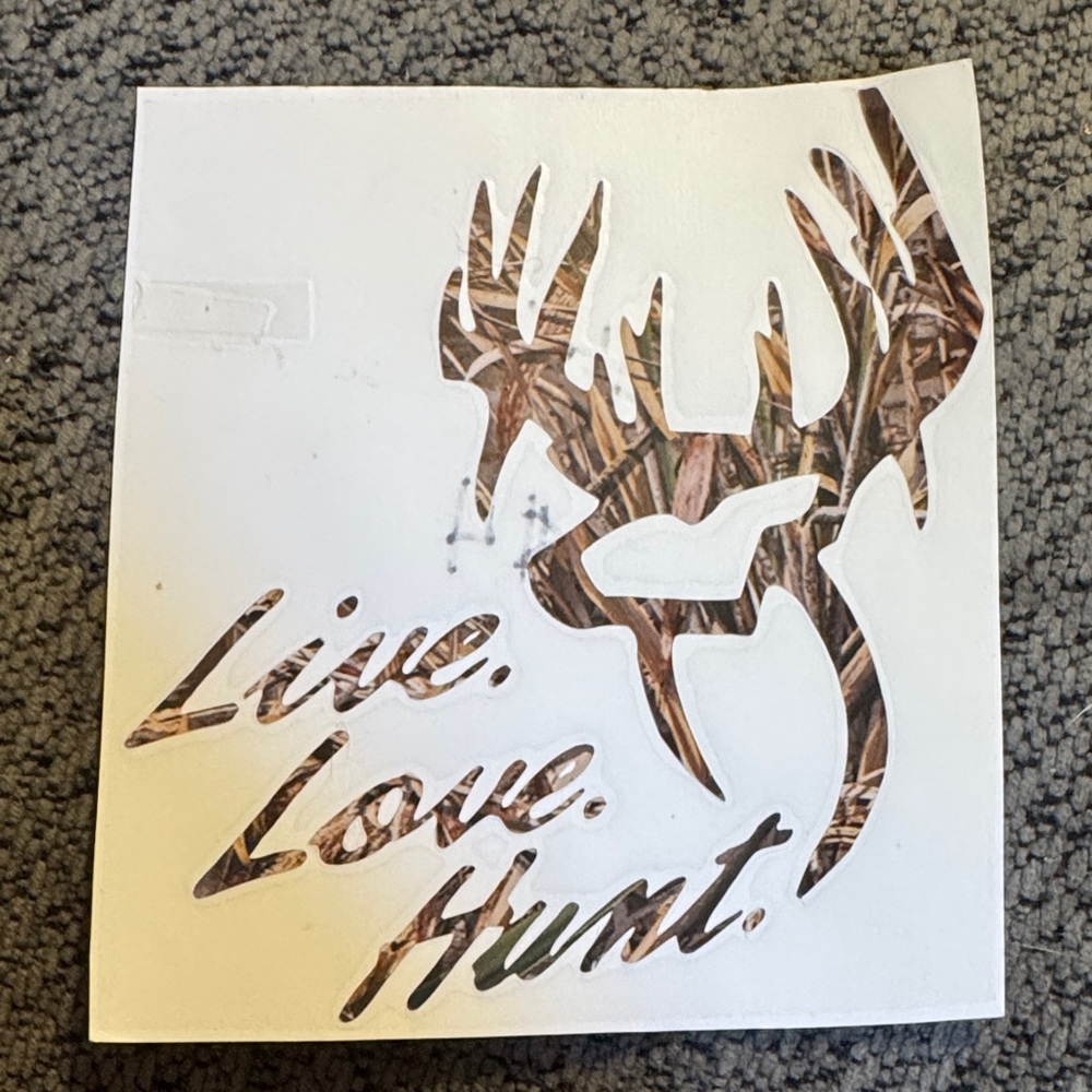 Camo Deer Antler Decal - Live Love Hunt